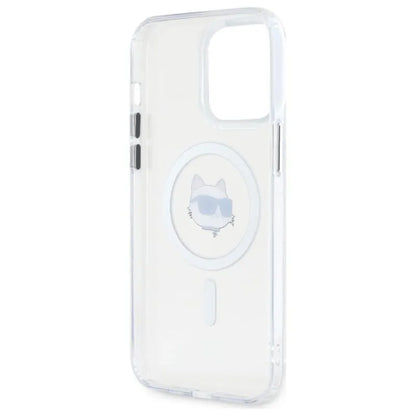 Karl Lagerfeld IML Metal Choupette Head MagSafe – dėklas iPhone 13 Pro Max (baltas)