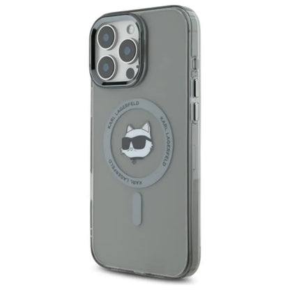 Karl Lagerfeld IML Metal Choupette Head MagSafe – dėklas iPhone 16 Pro Max (juodas)