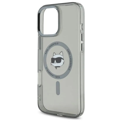 Karl Lagerfeld IML Metal Choupette Head MagSafe – dėklas iPhone 16 Pro Max (juodas)