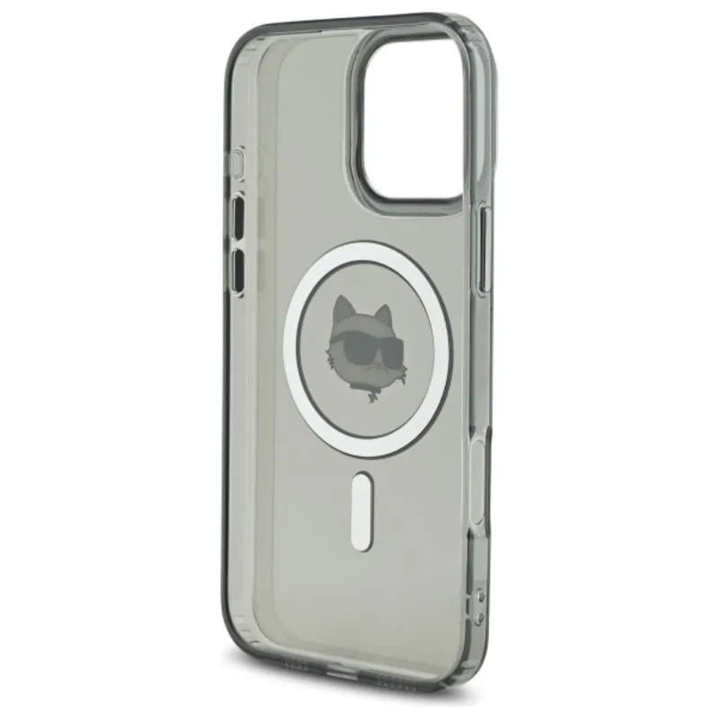 Karl Lagerfeld IML Metal Choupette Head MagSafe – dėklas iPhone 16 Pro Max (juodas)