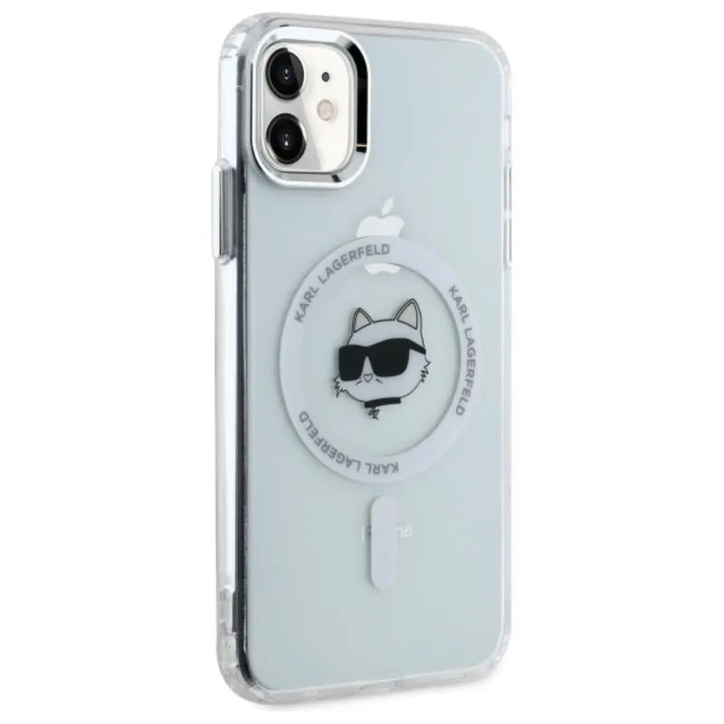 Karl Lagerfeld IML Metal Choupette Head MagSafe – dėklas, skirtas iPhone 11 (baltas)