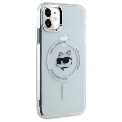 Karl Lagerfeld IML Metal Choupette Head MagSafe – dėklas, skirtas iPhone 11 (baltas)