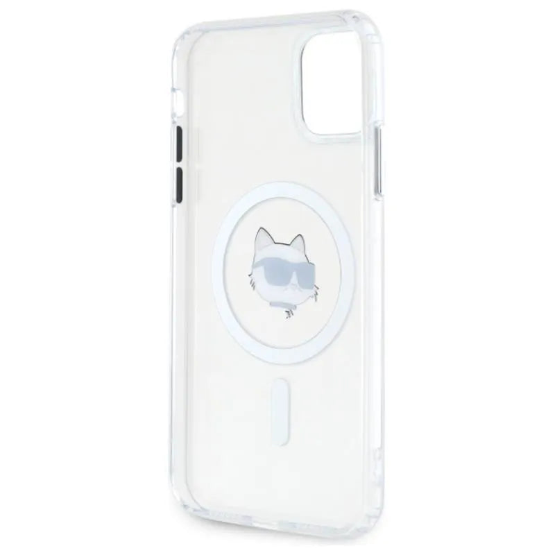 Karl Lagerfeld IML Metal Choupette Head MagSafe – dėklas, skirtas iPhone 11 (baltas)