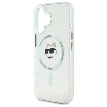 Karl Lagerfeld IML Metal Choupette Head MagSafe – dėklas skirtas iPhone 16 (baltas)