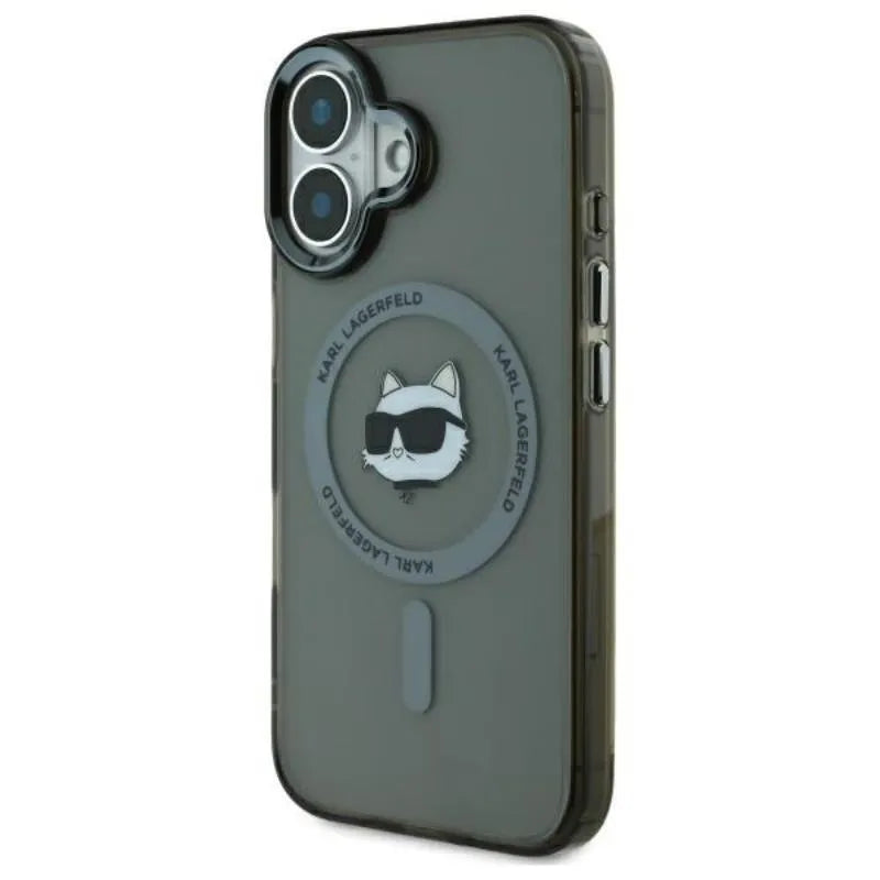 Karl Lagerfeld IML Metal Choupette Head MagSafe – dėklas, skirtas „iPhone 16“ (juodas)