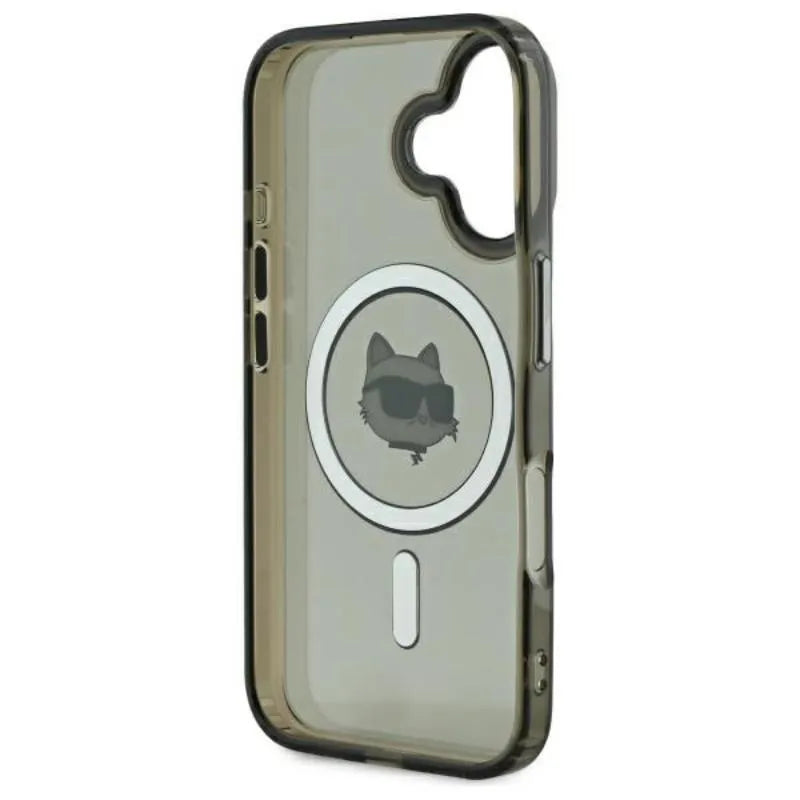 Karl Lagerfeld IML Metal Choupette Head MagSafe – dėklas, skirtas „iPhone 16“ (juodas)