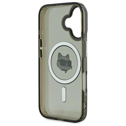 Karl Lagerfeld IML Metal Choupette Head MagSafe – dėklas, skirtas „iPhone 16“ (juodas)