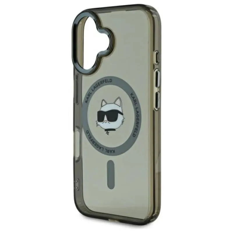 Karl Lagerfeld IML Metal Choupette Head MagSafe – dėklas, skirtas „iPhone 16“ (juodas)