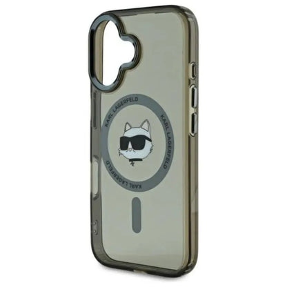 Karl Lagerfeld IML Metal Choupette Head MagSafe – dėklas, skirtas „iPhone 16“ (juodas)