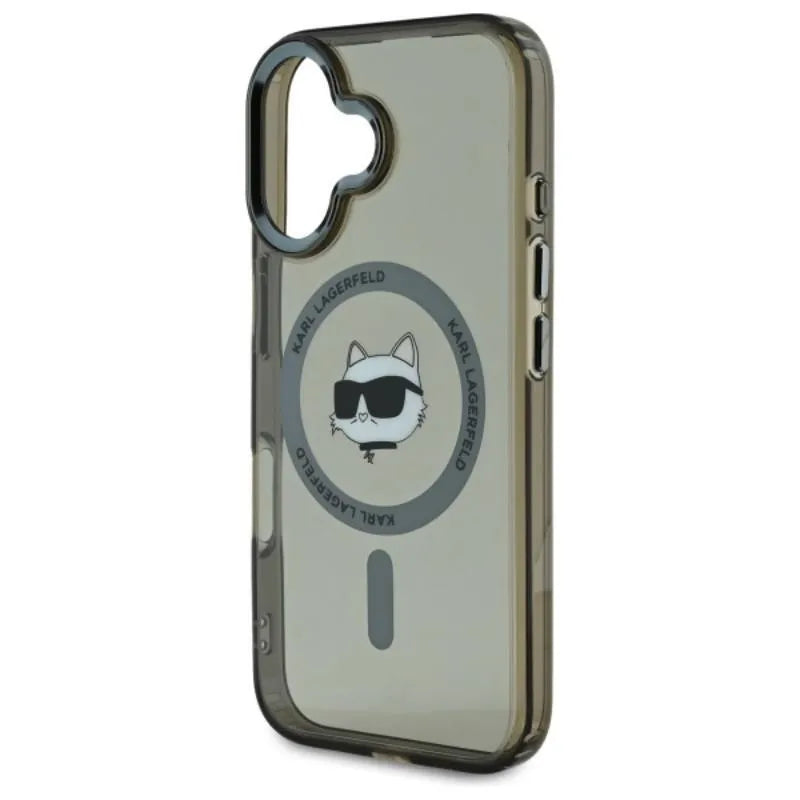 Karl Lagerfeld IML Metal Choupette Head MagSafe – dėklas, skirtas „iPhone 16 Plus“ (juodas)