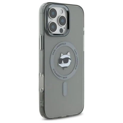 Karl Lagerfeld IML Metal Choupette Head MagSafe – dėklas, skirtas iPhone 16 Pro (juodas)
