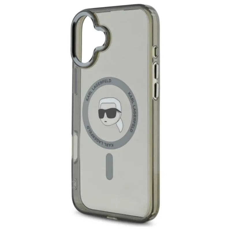 Karl Lagerfeld IML Metal Karl Head MagSafe – dėklas, skirtas iPhone 16 (juodas)