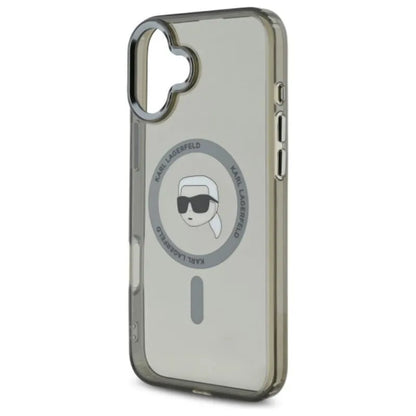 Karl Lagerfeld IML Metal Karl Head MagSafe – dėklas, skirtas iPhone 16 (juodas)