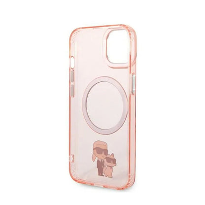 Karl Lagerfeld IML NFT Karl & Choupette MagSafe – dėklas iPhone 14 Plus (rožinis)