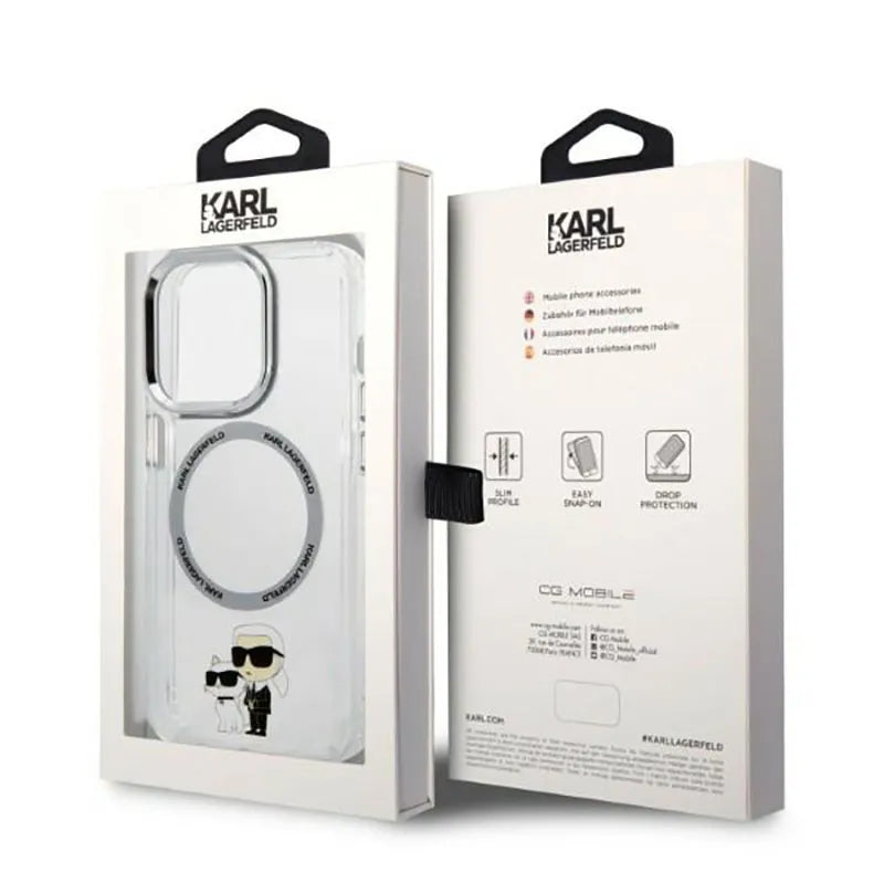Karl Lagerfeld IML NFT Karl & Choupette MagSafe - Dėklas, skirtas „iPhone 14 Pro“ (skaidrus)
