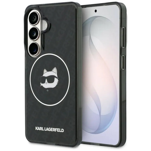 Karl Lagerfeld IML Pasikartota Choupette MagSafe - Samsung Galaxy S26 dėklas (juodas)