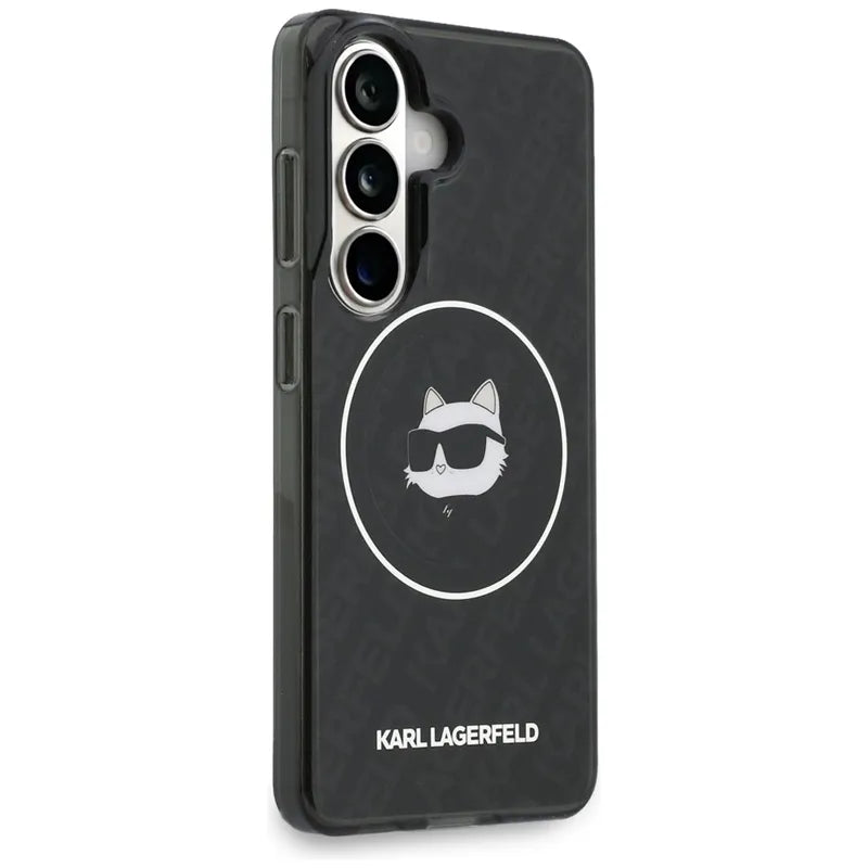 Karl Lagerfeld IML Pasikartota Choupette MagSafe - Samsung Galaxy S26 dėklas (juodas)