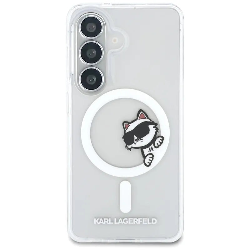 Karl Lagerfeld IML Peekaboo Choupette MagSafe dėklas - Samsung Galaxy S26 dėklas (Skaidrus)