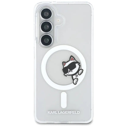 Karl Lagerfeld IML Peekaboo Choupette MagSafe dėklas - Samsung Galaxy S26 dėklas (Skaidrus)