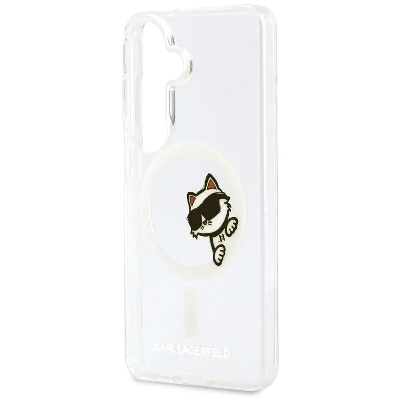 Karl Lagerfeld IML Peekaboo Choupette MagSafe dėklas - Samsung Galaxy S26 dėklas (Skaidrus)