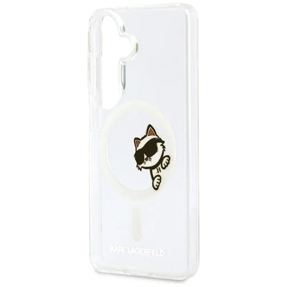 Karl Lagerfeld IML Peekaboo Choupette MagSafe dėklas - Samsung Galaxy S26 dėklas (Skaidrus)