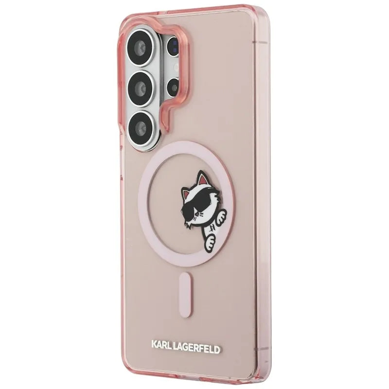 Karl Lagerfeld IML Peekaboo Choupette MagSafe dėklas - Samsung Galaxy S26 Ultra (Rožinė)
