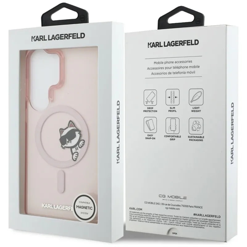Karl Lagerfeld IML Peekaboo Choupette MagSafe dėklas - Samsung Galaxy S26 Ultra (Rožinė)
