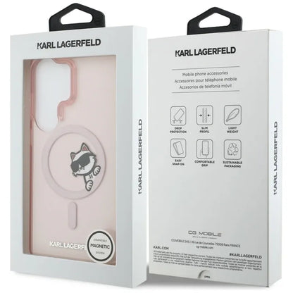 Karl Lagerfeld IML Peekaboo Choupette MagSafe dėklas - Samsung Galaxy S26 Ultra (Rožinė)