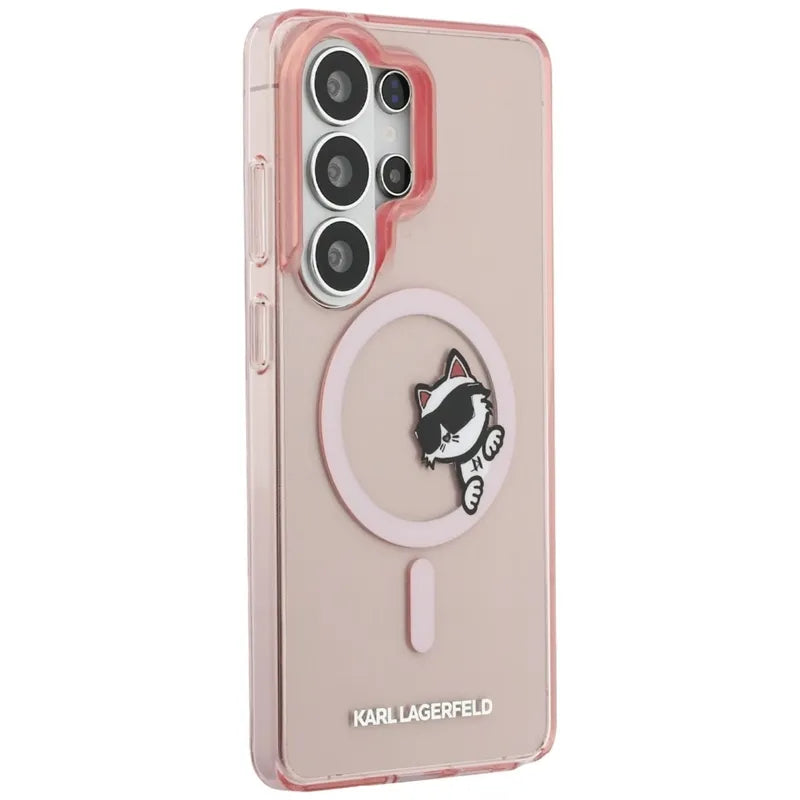 Karl Lagerfeld IML Peekaboo Choupette MagSafe dėklas - Samsung Galaxy S26 Ultra (Rožinė)