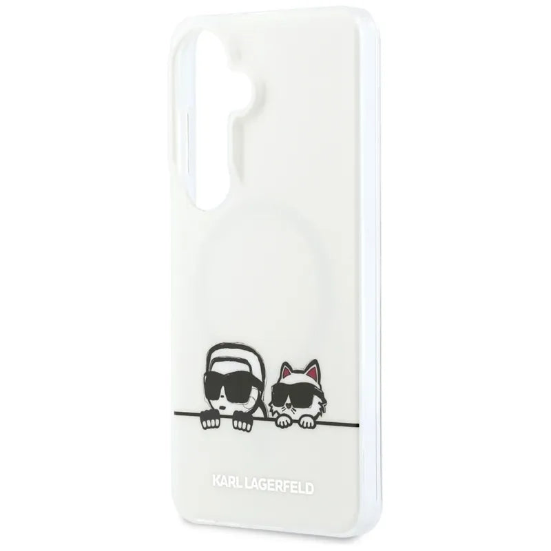 Karl Lagerfeld IML Peekaboo Karl & Choupette MagSafe dėklas - Samsung Galaxy S26 dėklas (Skaidrus)