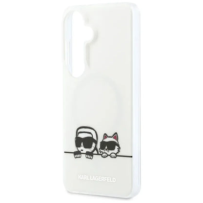 Karl Lagerfeld IML Peekaboo Karl & Choupette MagSafe dėklas - Samsung Galaxy S26 dėklas (Skaidrus)