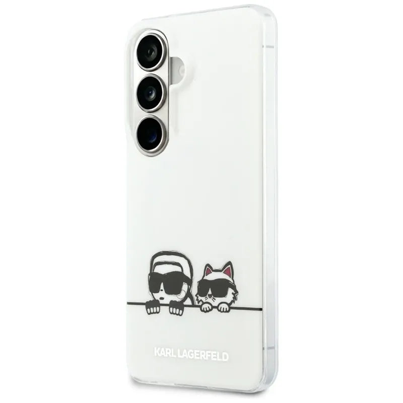 Karl Lagerfeld IML Peekaboo Karl & Choupette MagSafe dėklas - Samsung Galaxy S26 dėklas (Skaidrus)