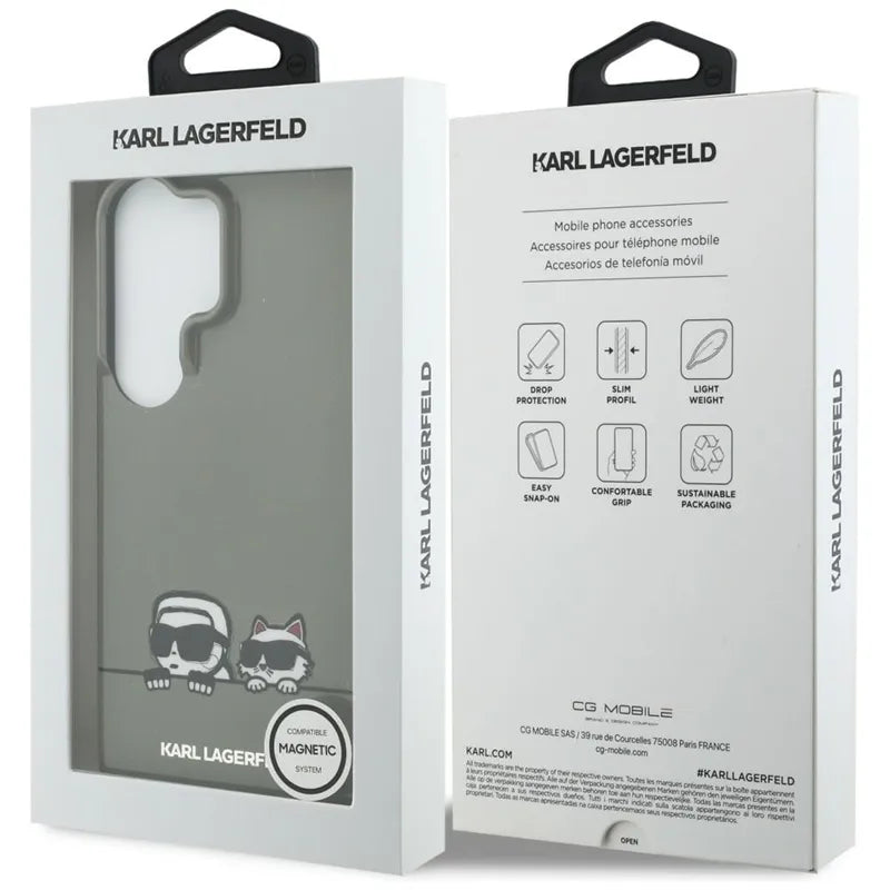 Karl Lagerfeld IML Peekaboo Karl & Choupette MagSafe dėklas - Samsung Galaxy S26 Ultra (Juodas)