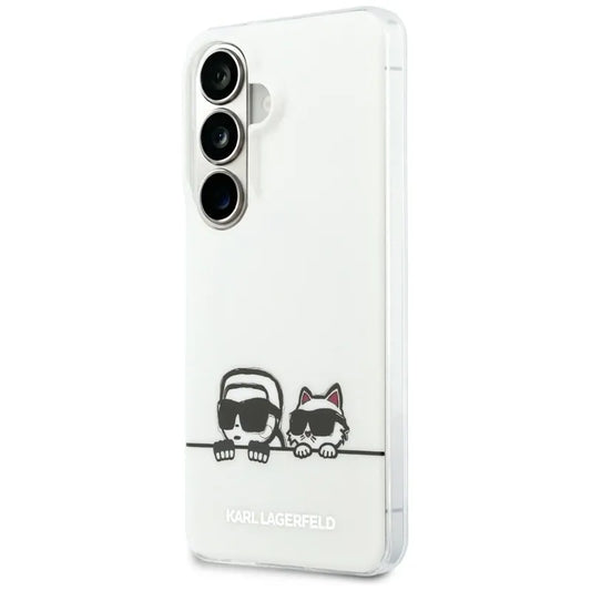 Karl Lagerfeld IML Peekaboo Karl & Choupette MagSafe dėklas, skirtas Samsung Galaxy S26+ (transparent)