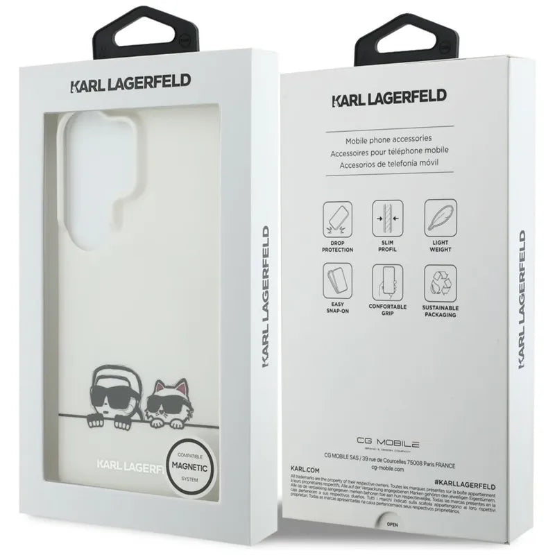 Karl Lagerfeld IML Peekaboo Karl & Choupette MagSafe - "Samsung Galaxy S26 Ultra" dėklas (Skaidrus)