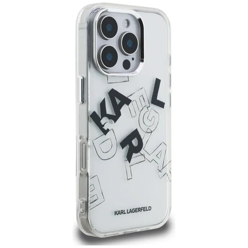 Karl Lagerfeld IML Piešinio stiliaus grafika - Dėklas, skirtas iPhone 16 Pro Max (permatomas)