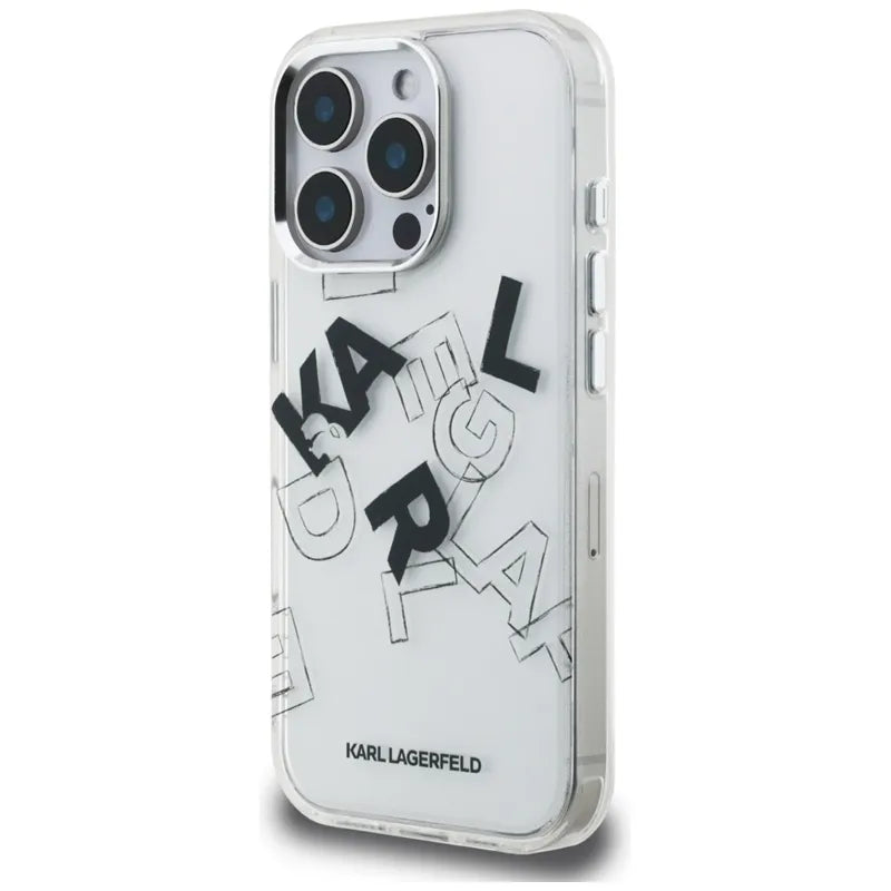 Karl Lagerfeld IML Piešinio stiliaus grafika - Dėklas, skirtas iPhone 16 Pro Max (permatomas)