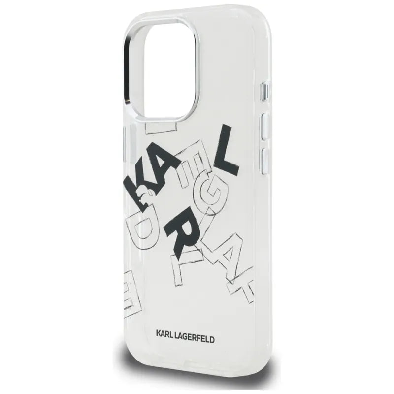 Karl Lagerfeld IML Piešinio stiliaus grafika - Dėklas, skirtas iPhone 16 Pro Max (permatomas)