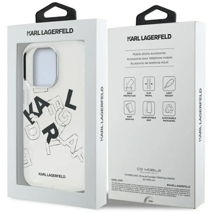 Karl Lagerfeld IML Piešinio stiliaus grafika - Dėklas, skirtas iPhone 16 Pro Max (permatomas)