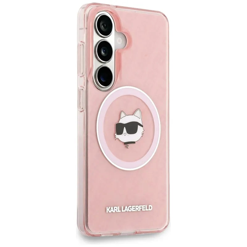 Karl Lagerfeld IML Repeated Choupette MagSafe dėklas, skirtas Samsung Galaxy S26+ (rožinis)