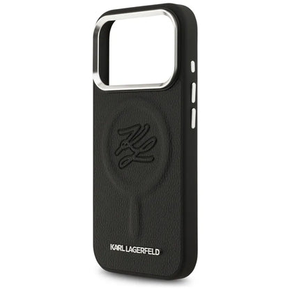 Karl Lagerfeld Initial & Metal Logo MagSafe - Dėklas iPhone 17 Pro (juodas)