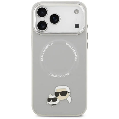 Karl Lagerfeld Karl & Choupette aplikacijos MagSafe - Dėklas iPhone 17 Pro (pilkas)