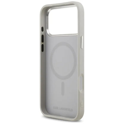 Karl Lagerfeld Karl & Choupette aplikacijos MagSafe - Dėklas iPhone 17 Pro (pilkas)