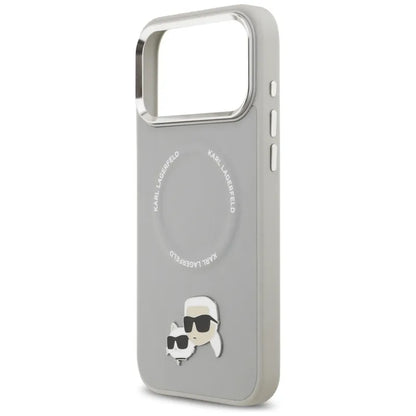 Karl Lagerfeld Karl & Choupette aplikacijos MagSafe - Dėklas iPhone 17 Pro (pilkas)