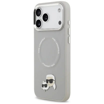 Karl Lagerfeld Karl & Choupette aplikacijos MagSafe - Dėklas iPhone 17 Pro (pilkas)