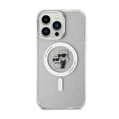 Karl Lagerfeld Karl & Choupette Blizgučiai MagSafe - iPhone 14 Pro Max Dėklas (Skaidrus)