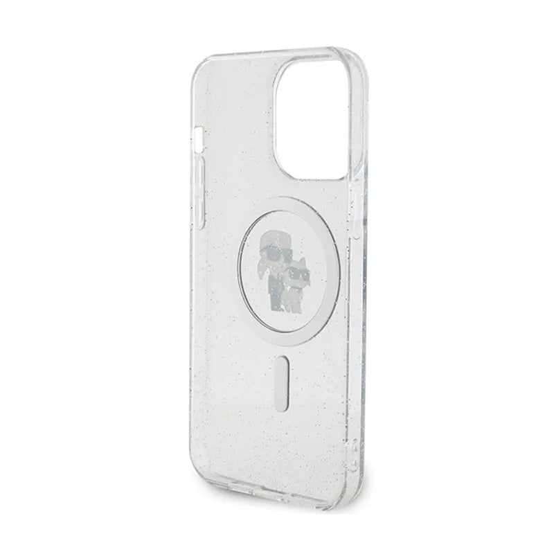 Karl Lagerfeld Karl & Choupette Blizgučiai MagSafe - iPhone 14 Pro Max Dėklas (Skaidrus)