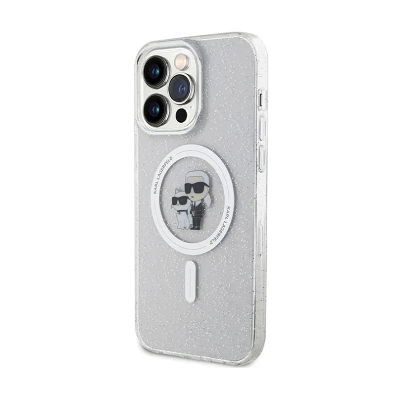 Karl Lagerfeld Karl & Choupette Blizgučiai MagSafe - iPhone 14 Pro Max Dėklas (Skaidrus)