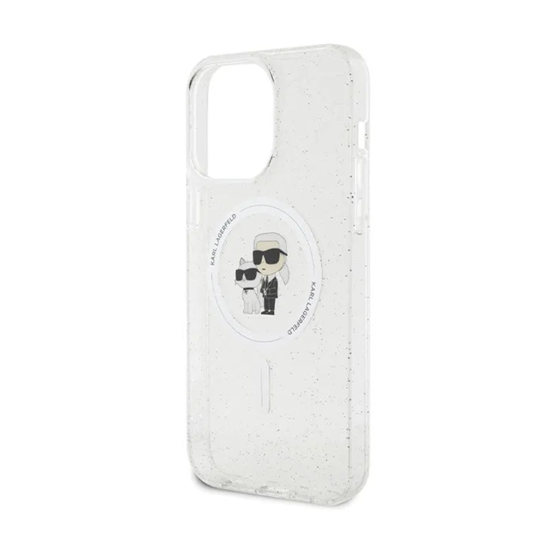 Karl Lagerfeld Karl & Choupette Blizgučiai MagSafe - iPhone 14 Pro Max Dėklas (Skaidrus)