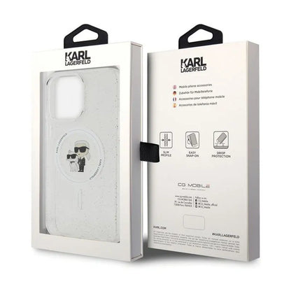 Karl Lagerfeld Karl & Choupette Blizgučiai MagSafe - iPhone 14 Pro Max Dėklas (Skaidrus)